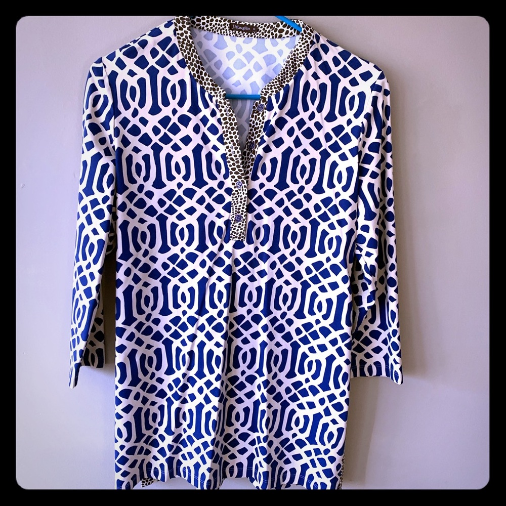 J. McLaughlin Blue print Tunic